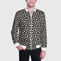 Бомбер мужской Паттерн Пенроуза: черно-белый, цвет: 3D-белый — фото 2
