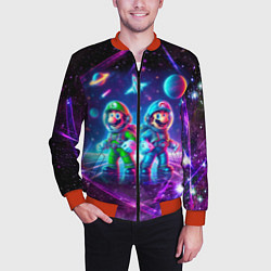 Бомбер мужской Космонавты Марио и Луиджи покоряют космос - нейроа, цвет: 3D-красный — фото 2