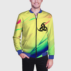 Бомбер мужской Славянская символики лого, цвет: 3D-синий — фото 2