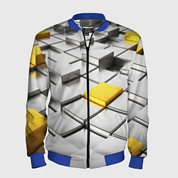 Бомбер мужской Оптические кубы текстура, цвет: 3D-синий