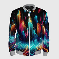 Бомбер мужской Neon fantastic metropolis - vaporwave, цвет: 3D-меланж