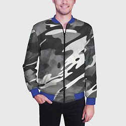 Бомбер мужской Черно белый камуфляж, цвет: 3D-синий — фото 2