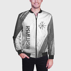 Бомбер мужской Nightwish - white gradient вертикально, цвет: 3D-черный — фото 2