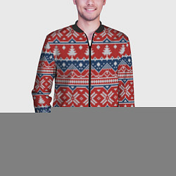 Бомбер мужской New year pattern, цвет: 3D-черный — фото 2