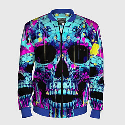 Бомбер мужской Cool skull sketch - blots, цвет: 3D-синий