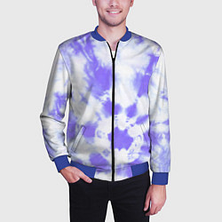 Бомбер мужской Фиолетовый арт тай дай, цвет: 3D-синий — фото 2