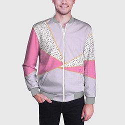 Бомбер мужской Геометрическая абстракция с треугольниками и пятни, цвет: 3D-меланж — фото 2