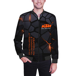 Бомбер мужской KTM - плиты с эффектом свечения, цвет: 3D-черный — фото 2