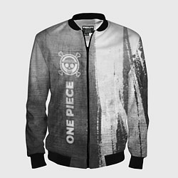 Мужской бомбер One Piece - grey gradient по-вертикали