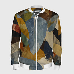 Мужской бомбер Акварельные листья абстракция