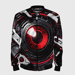 Бомбер мужской Красная сфера киберпанк, цвет: 3D-черный