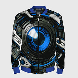 Бомбер мужской Синяя сфера киберпанк, цвет: 3D-синий