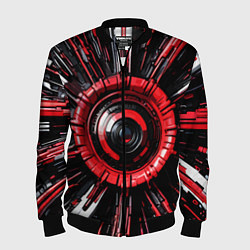 Бомбер мужской Чёрно-красная сфера киберпанк, цвет: 3D-черный