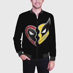 Бомбер мужской Deadpool and Wolverine best friends, цвет: 3D-черный — фото 2