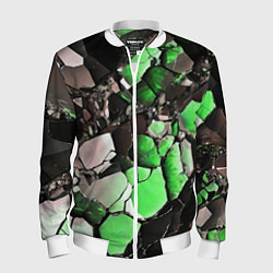 Бомбер мужской Чёрно-зелёный камень, цвет: 3D-белый