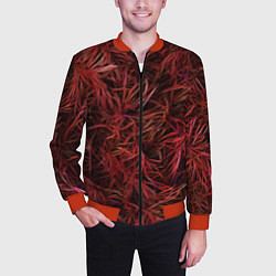 Бомбер мужской Красная трава на чёрном фоне, цвет: 3D-красный — фото 2