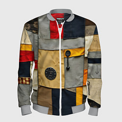 Бомбер мужской Ретро пэчворк, цвет: 3D-меланж
