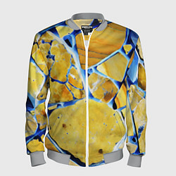Мужской бомбер Жёлто-синяя абстракция