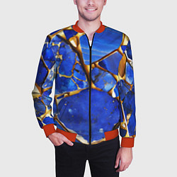Бомбер мужской A gold mineral in a blue stone, цвет: 3D-красный — фото 2