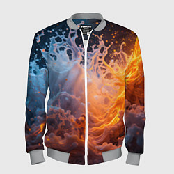 Бомбер мужской Брызги воды и огня, цвет: 3D-меланж