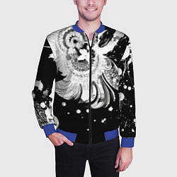 Бомбер мужской Абстрактная экспрессивная композиция, цвет: 3D-синий — фото 2