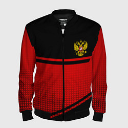 Бомбер мужской Россия герб геометрия, цвет: 3D-черный