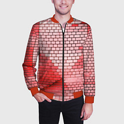 Бомбер мужской Красные кирпичики, цвет: 3D-красный — фото 2