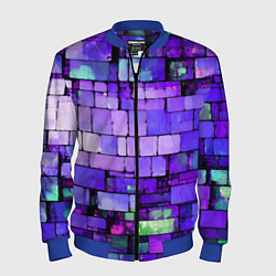 Бомбер мужской Фиолетовые кирпичики, цвет: 3D-синий