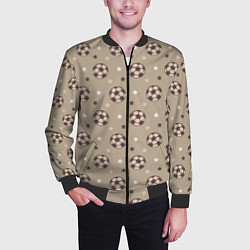Бомбер мужской Футбольные мячи и звезды, цвет: 3D-черный — фото 2