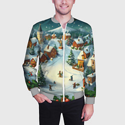 Бомбер мужской Каникулы нового года, цвет: 3D-меланж — фото 2