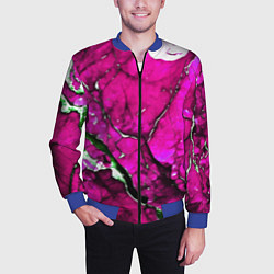 Бомбер мужской Розовый треснувший камень, цвет: 3D-синий — фото 2