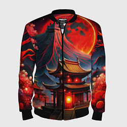 Бомбер мужской Japan red nature, цвет: 3D-черный