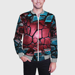 Бомбер мужской Объемные слои разбитых плит, цвет: 3D-меланж — фото 2