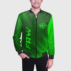 Бомбер мужской FAW - green gradient вертикально, цвет: 3D-черный — фото 2