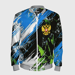 Бомбер мужской Герб России на камуфляже, цвет: 3D-меланж