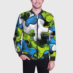 Бомбер мужской Камуфляж в стиле графитти, цвет: 3D-черный — фото 2