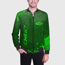 Бомбер мужской Chery - green gradient вертикально, цвет: 3D-черный — фото 2