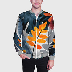 Бомбер мужской Контрастные листья, цвет: 3D-меланж — фото 2