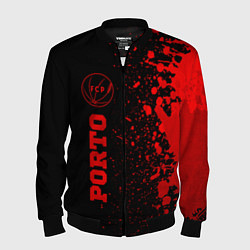 Бомбер мужской Porto - red gradient по-вертикали, цвет: 3D-черный