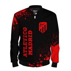 Бомбер мужской Atletico Madrid - red gradient вертикально, цвет: 3D-черный