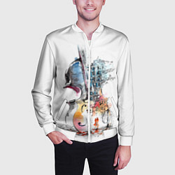 Бомбер мужской Скрипка, цвет: 3D-белый — фото 2