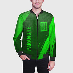 Бомбер мужской Paramore - green gradient вертикально, цвет: 3D-черный — фото 2