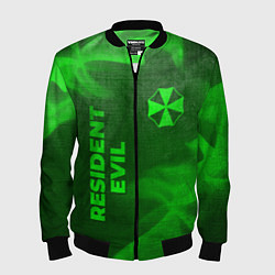 Бомбер мужской Resident Evil - green gradient вертикально, цвет: 3D-черный