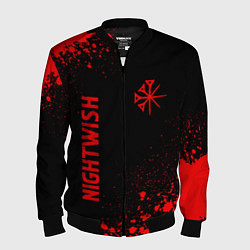 Бомбер мужской Nightwish - red gradient вертикально, цвет: 3D-черный
