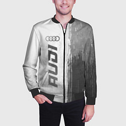 Бомбер мужской Audi - white gradient по-вертикали, цвет: 3D-черный — фото 2