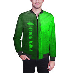 Бомбер мужской Papa Roach - green gradient по-вертикали, цвет: 3D-черный — фото 2