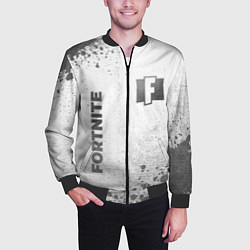 Бомбер мужской Fortnite - white gradient вертикально, цвет: 3D-черный — фото 2