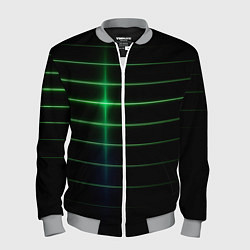 Бомбер мужской The line is green and black, цвет: 3D-меланж