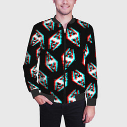 Бомбер мужской Skyrim glitch logo patten, цвет: 3D-черный — фото 2