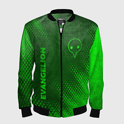 Бомбер мужской Evangelion - green gradient вертикально, цвет: 3D-черный